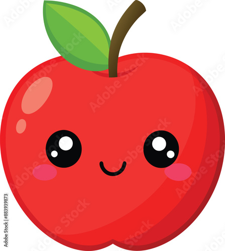 Wallpaper Mural Adorable cartoon apple grins with rosy cheeks.  Torontodigital.ca