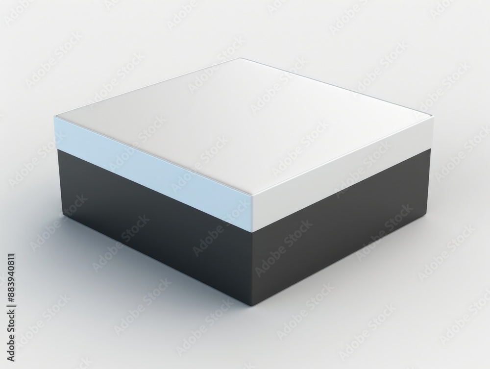 Naklejka premium Three-Dimensional Black and White Software Product Box with Blue Accents