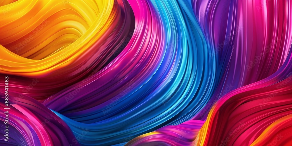 Naklejka premium Abstract Swirling Colorful Lines
