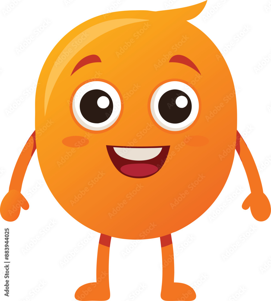 Adorable cartoon orange beams with a cheerful smile. Adorable cartoon orange beams with a cheerful smile.