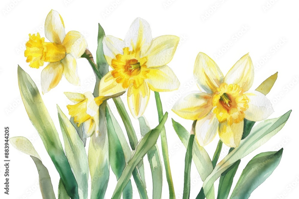 Narcissus ?hamomile flower. Wildflower branch. Spring summer delicate fragile flora. Floral flat hand drawn vector illustration on white background Narcissus ?hamomile flower. Wildflower branch. Spring summer delicate fragile flora. Floral flat hand drawn vector illustration on white background