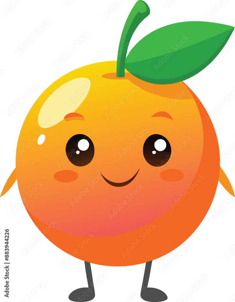 Obraz premium Adorable cartoon orange beams with a cheerful smile. 