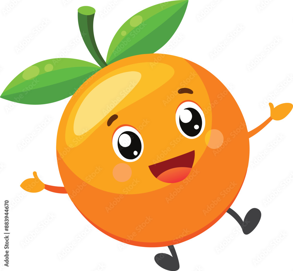 Obraz premium Adorable cartoon orange beams with a cheerful smile. 