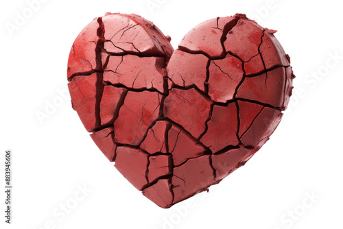 Wallpaper Mural A brick heart sculpture with a crack in the middle, isolated on white background Torontodigital.ca