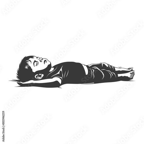 Child sleeping peacefully in a carefree and innocent slumber