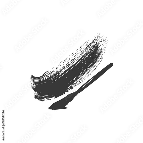 Black brush stroke with a paintbrush