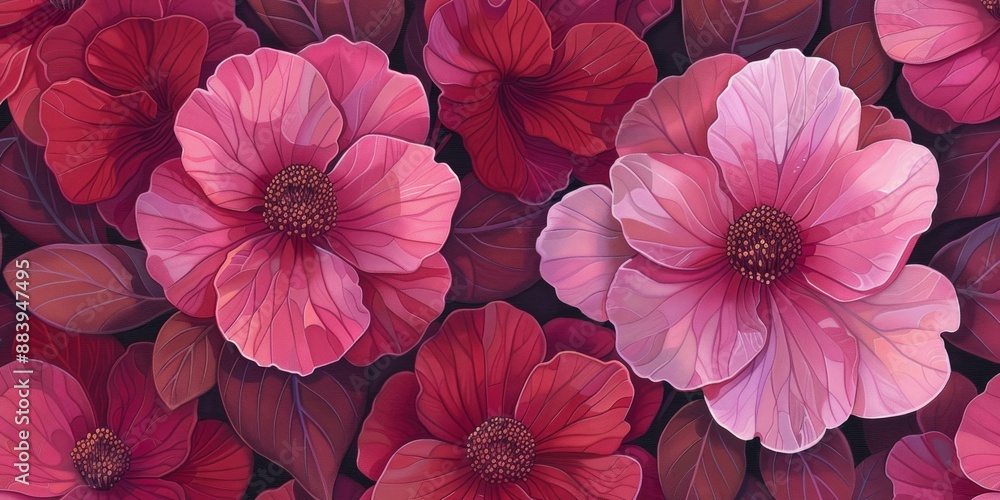 Vibrant Pink Flowers in Full Bloom Vibrant Pink Flowers in Full Bloom