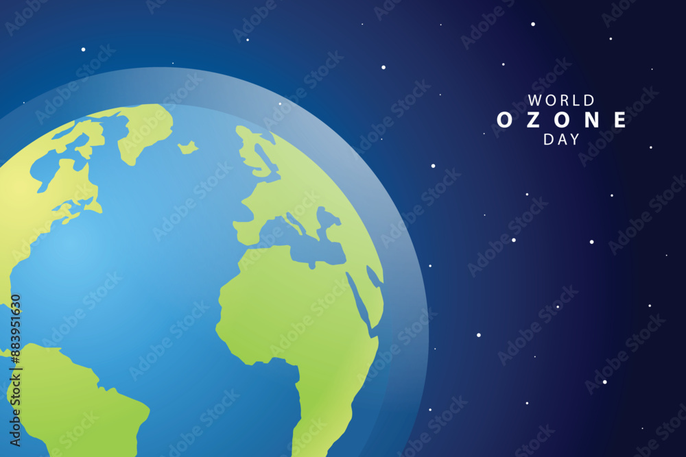 Fototapeta premium Earth globe background for world ozone day. EPS Vector File
