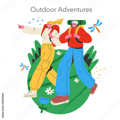 Final Days Summer Vacation. Flat Vector Illustration