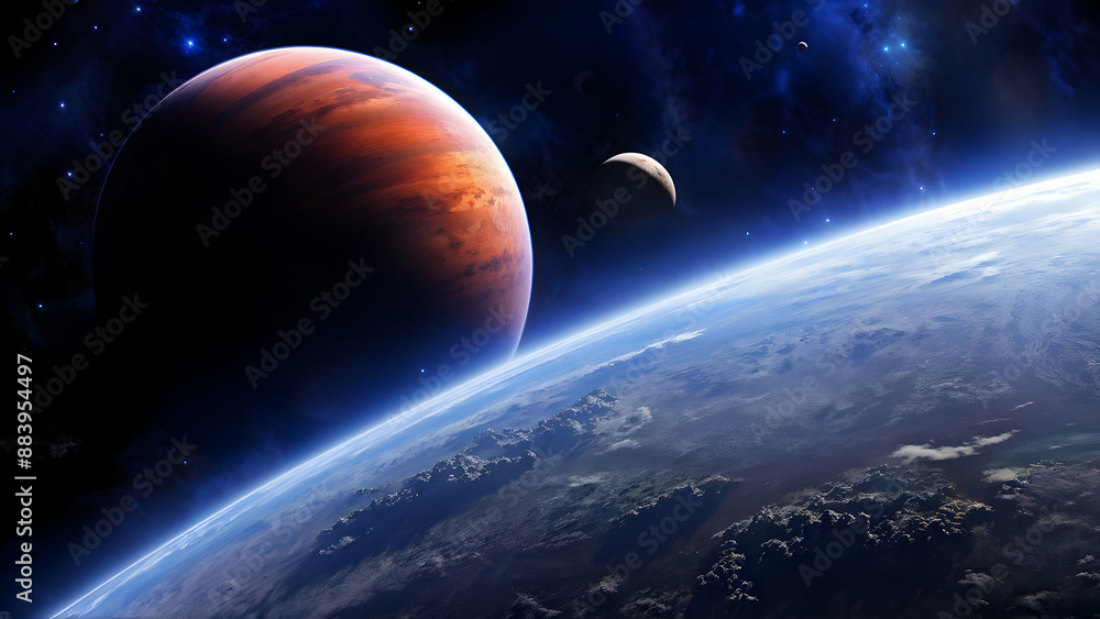 Naklejka premium planet earth in space