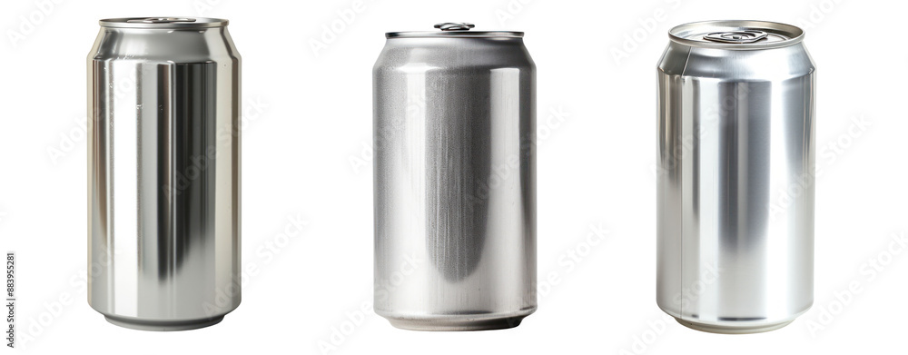 set of stainless can isolated on transparent background set of stainless can isolated on transparent background