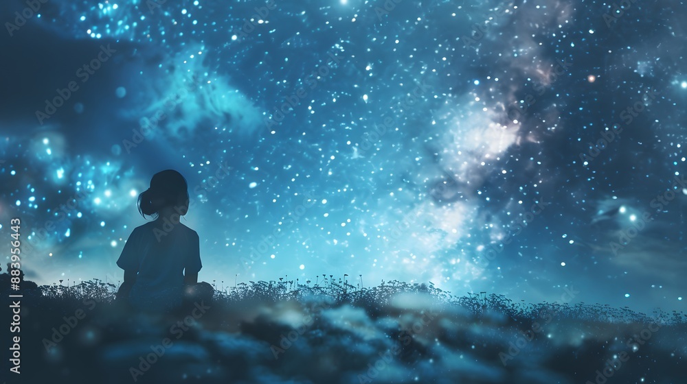 Starry night sky with a touch of whimsy, great for dreamy and imaginative projects. Starry night sky with a touch of whimsy, great for dreamy and imaginative projects.