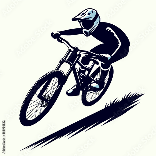 illustration art design of downhill player