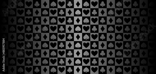 Poker table. Casino background. Panoramic gambling textured material design with spades for online app. Vector illustration