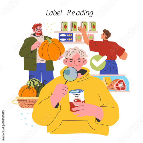 Low Histamine Diet. Flat Vector Illustration