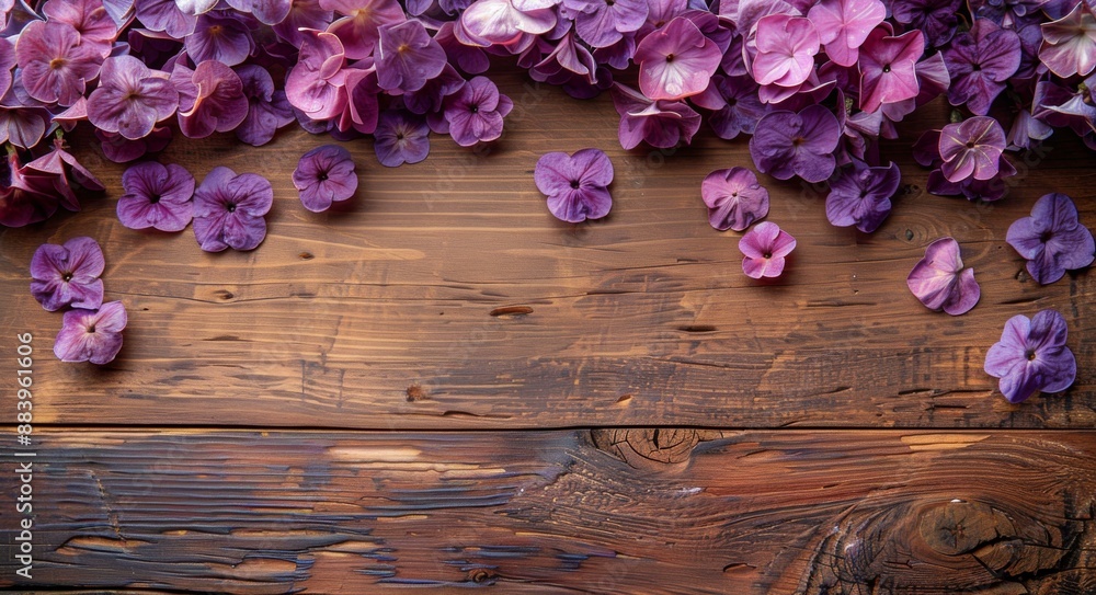 Purple Flower Petals on Table Purple Flower Petals on Table