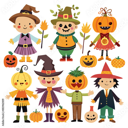 Halloween character costume Various ghosts are a set