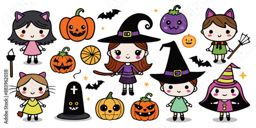 Halloween character costume Various ghosts are a set