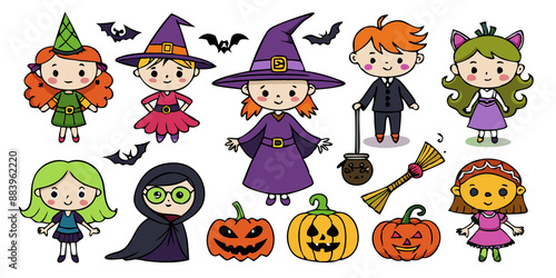 Halloween character costume Various ghosts are a set