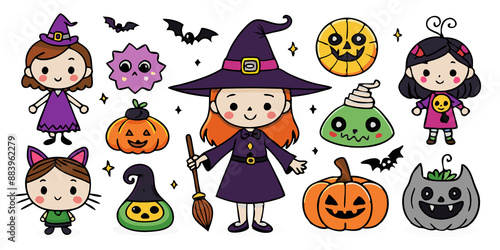 Halloween character costume Various ghosts are a set