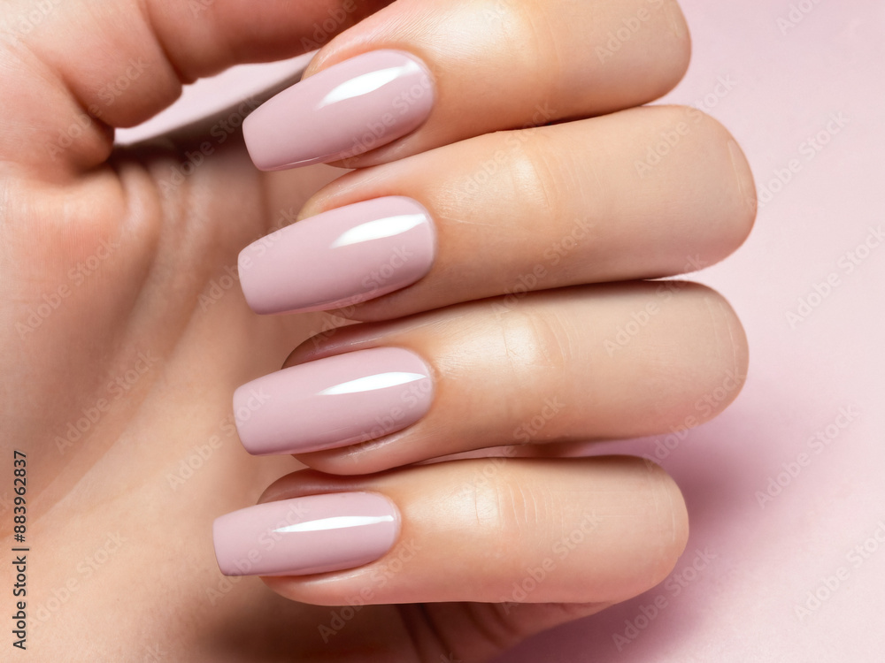 Closeup to woman hands with manicure. gel polish manicure on square nails Closeup to woman hands with manicure. gel polish manicure on square nails