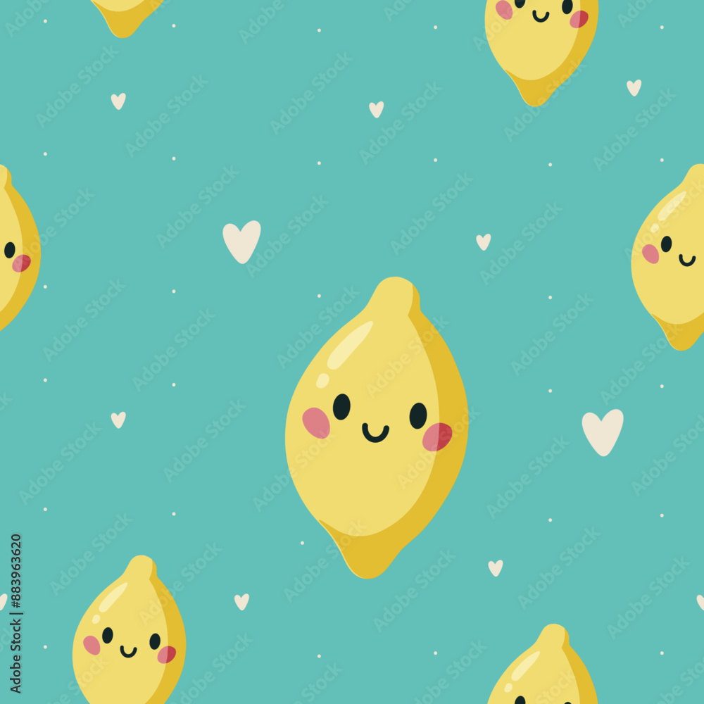 Colorful Summer Seamless kids Pattern with cute hand lemon Colorful Summer Seamless kids Pattern with cute hand lemon