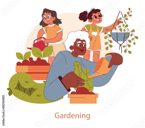 Grandparents Day. Flat Vector Illustration