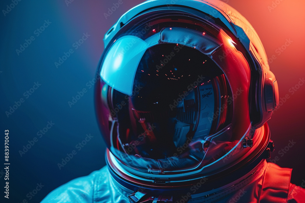 Front view of astronaut in the space Front view of astronaut in the space
