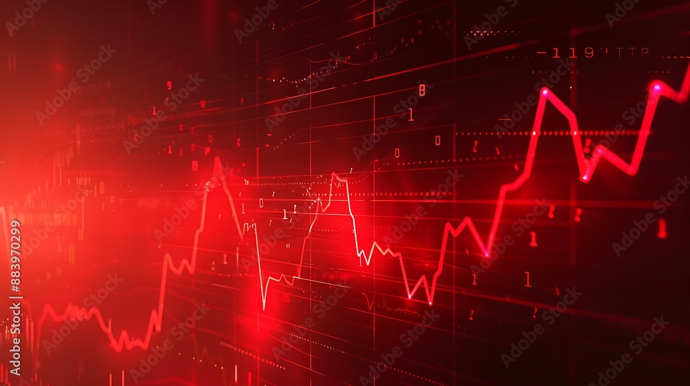 Red Stock Market Chart Red Stock Market Chart