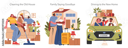 Moving House. Flat Vector Illustration