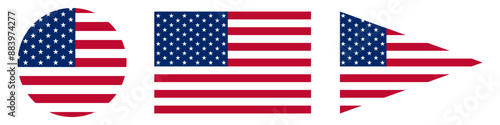 United States flag, USA , circle, triangle, square flag 