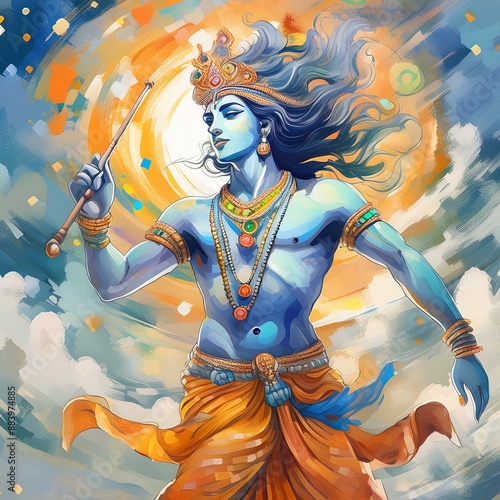 Dancing lord Krishna digital art