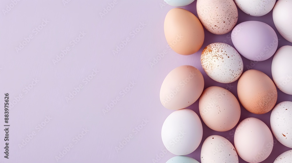 Pastel Easter Eggs on a Lavender Background. Pastel Easter Eggs on a Lavender Background.