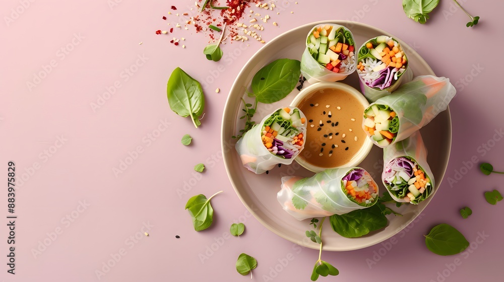 Fresh Spring Rolls with Dipping Sauce. Fresh Spring Rolls with Dipping Sauce.