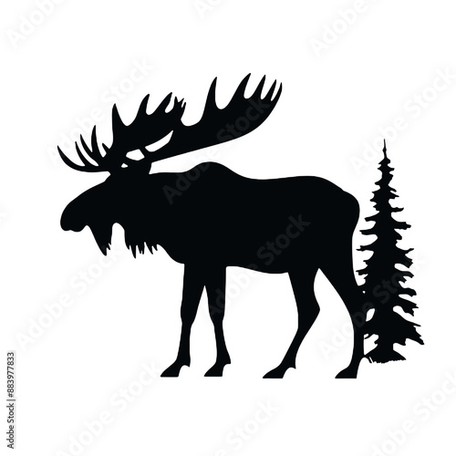 moose vector isolated on white background. Vector illustration photo