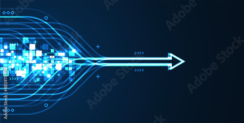 Abstract arrow direction. Technology background
