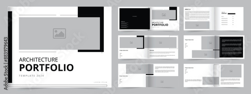 Architecture landscape portfolio design, portfolio layout template