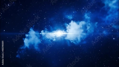 Video Full night sky space galaxy, stars, universe, nebula, light, dark, astronomy, science backgrounds, blue, outer, constellation star field cosmic motion deep black fantasy background moon 4k video
