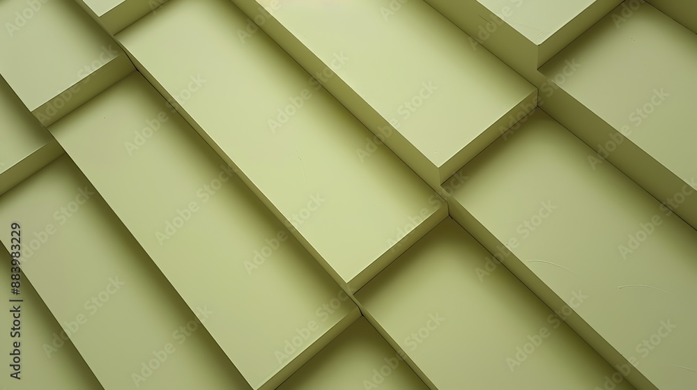 Modern Yellow Geometric Abstract Background with Cubes and Squares, Minimalist Design for Magazine Covers and Marketing