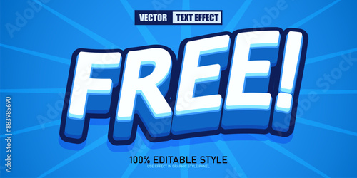 Editable text effect. Free. Retro style.