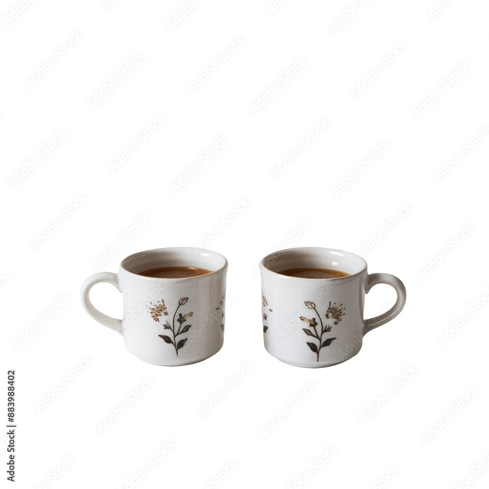 photo two white mugs on white background. photo two white mugs on white background.