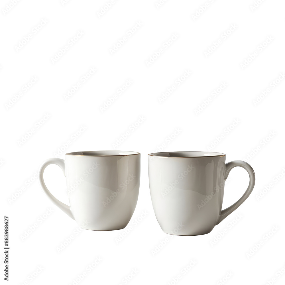 photo two white mugs on white background. photo two white mugs on white background.
