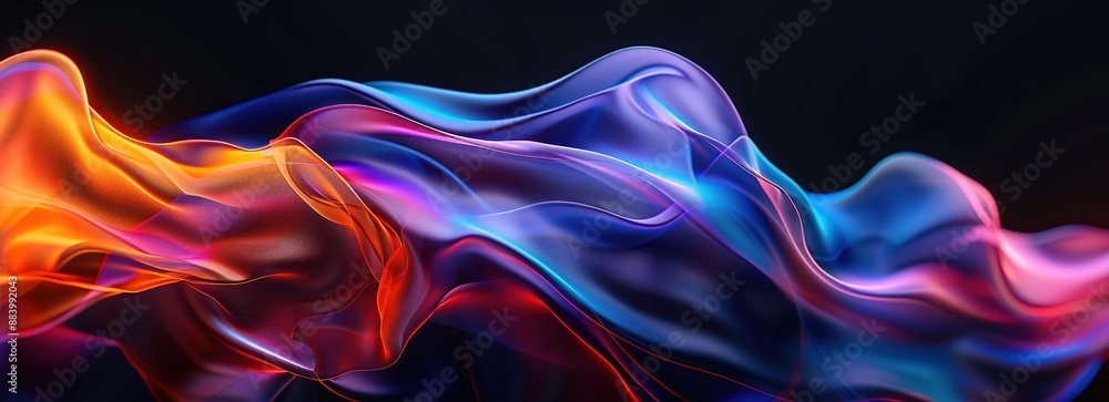 Obraz premium Abstract Flowing Colors in Neon Hues