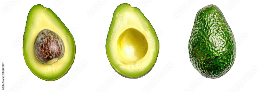 Whole and Halved Avocados Whole and Halved Avocados