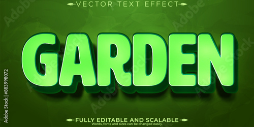 Garden text effect, editable yard and green customizable font style