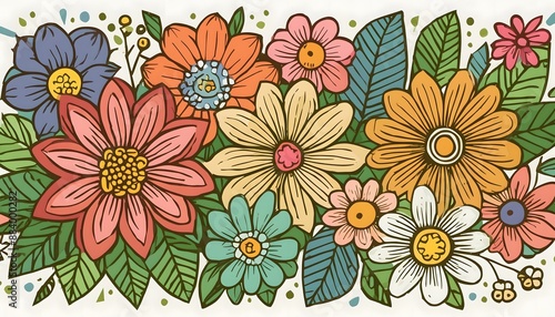 Colorful Floral Bouquet Illustration