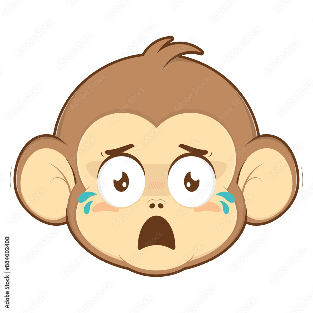 monkey scared face cartoon cute monkey scared face cartoon cute