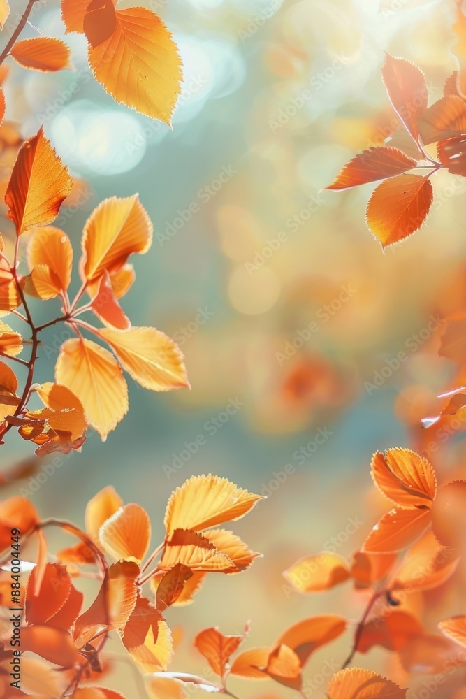 A field of autumn leaves with the sun shining on them A field of autumn leaves with the sun shining on them