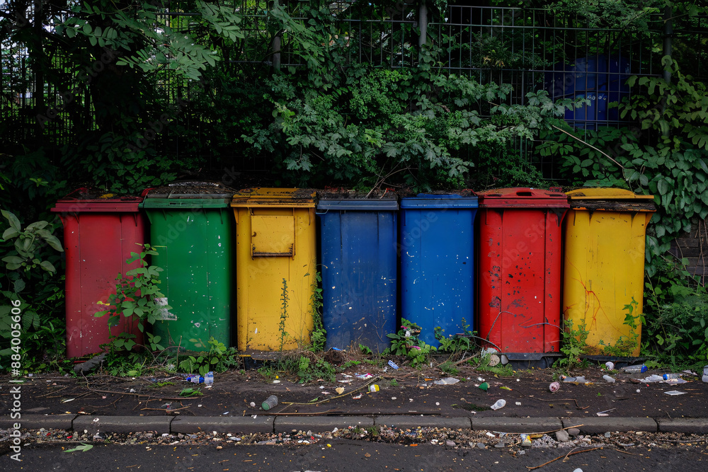 Recycling bins. Colorful trash cans in a row. Recycling concept. Garbage recycling . cleaning ecoligy concept
Recycling bins. Colorful trash cans in a row. Recycling concept. Garbage recycling . cleaning ecoligy concept