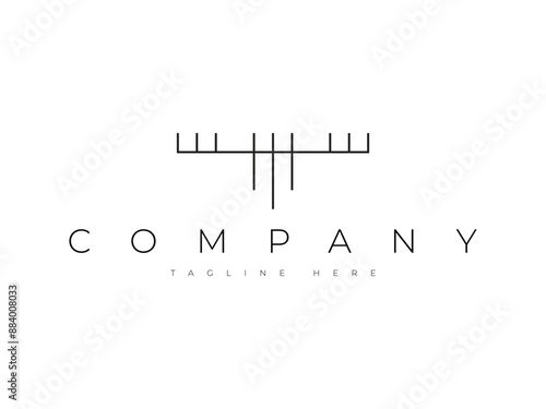 abstract minimal deer head logo design
